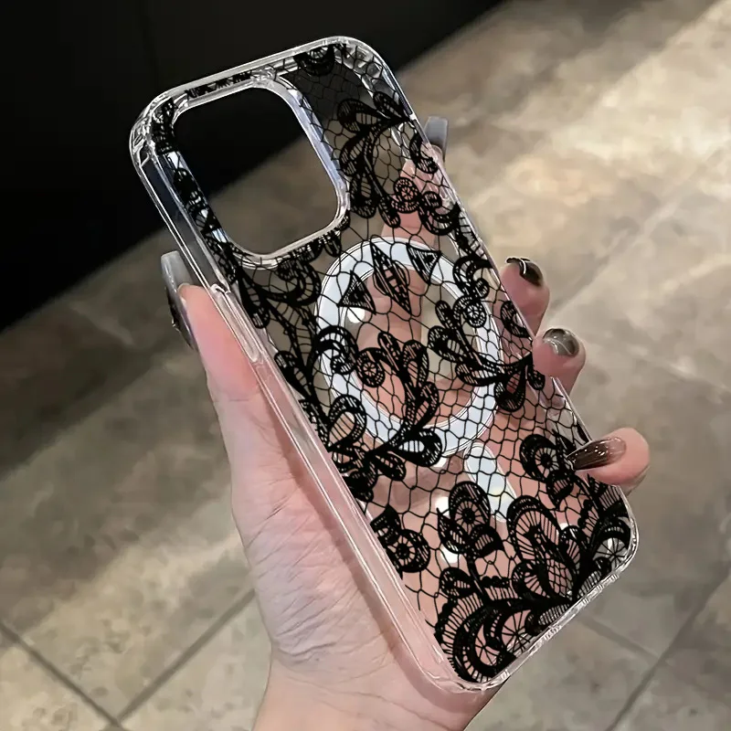 Transparent Magsafe Shockproof Phone Case for IPhone 17Air 16 15 Plus 14 13 12 11 17 Pro Max 7 8 Plus 16e Black Lace Clear Cover
Transparent Magsafe Shockproof Phone Case for IPhone 17Air 16 15 Plus 14 13 12 11 17 Pro Max 7 8 Plus 16e Black Lace Clear Cover