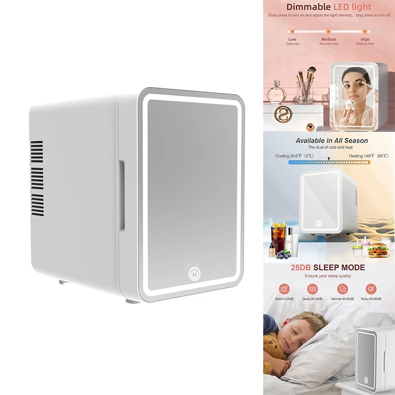 Makeup Fridge With LED Light Mirror 4L Mini Fridge For Bedroom Car Small Refrigerator For Cosmetics, Skin Care
Makeup Fridge With LED Light Mirror 4L Mini Fridge For Bedroom Car Small Refrigerator For Cosmetics, Skin Care