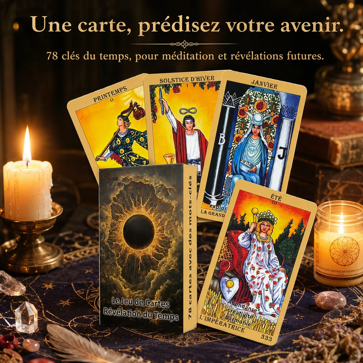 78 French Tarot Cards, Oracle Cards, Time Number Clue Divination Tool, Spiritual Guidance Tool, Suitable for Beginners & Experts
78 French Tarot Cards, Oracle Cards, Time Number Clue Divination Tool, Spiritual Guidance Tool, Suitable for Beginners & Experts