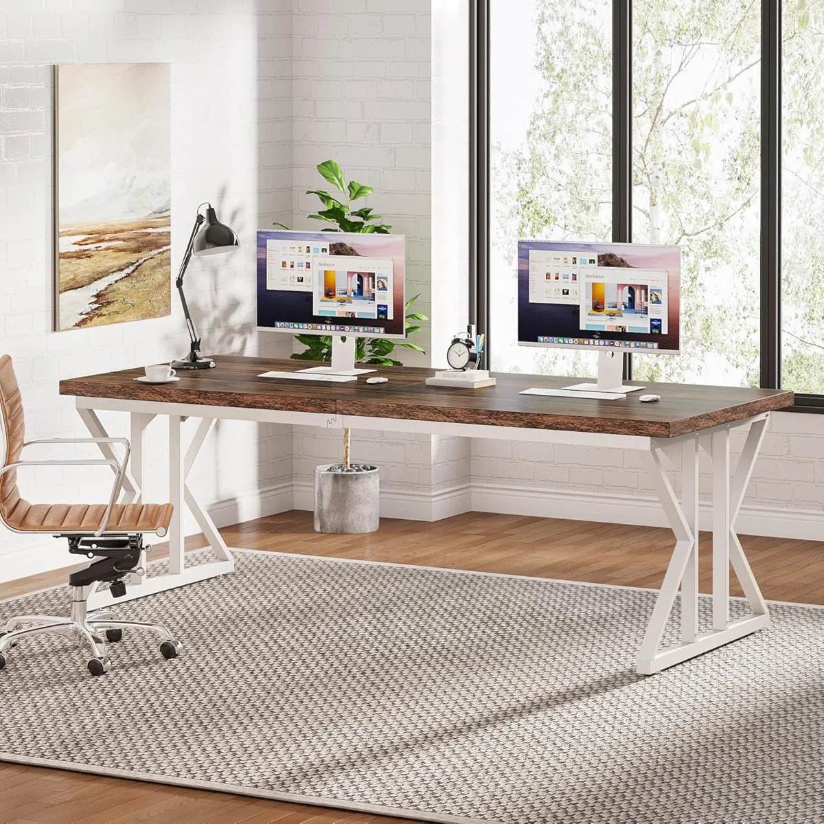 78.7-Inch Executive Desk, Large Computer Office Desk Workstation, Modern Simple Style Laptop Desk Study Writing Table
78.7-Inch Executive Desk, Large Computer Office Desk Workstation, Modern Simple Style Laptop Desk Study Writing Table