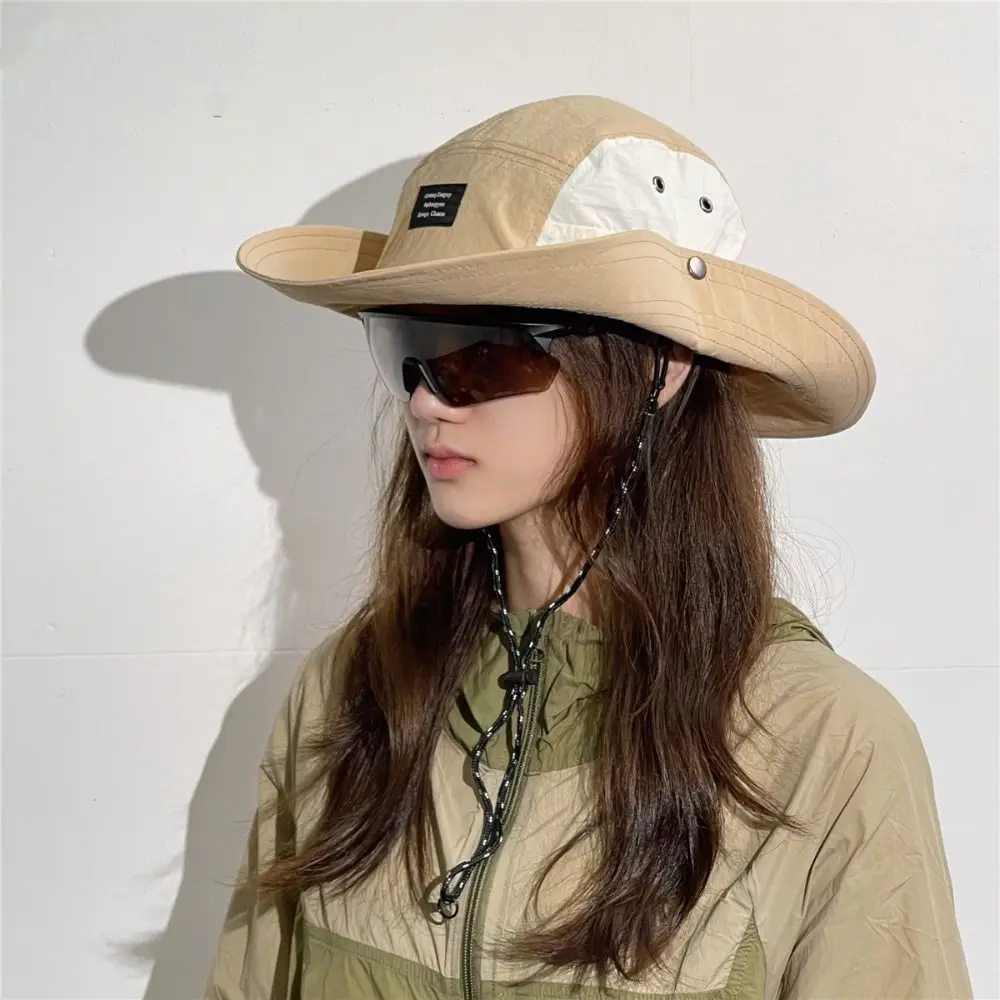 Fashion Splicing Color Drawstring Fisherman Hat Cotton Quick-drying Wide Brim Sun Hat Anti-UV Sun Protection Hiking Hat Camping
Fashion Splicing Color Drawstring Fisherman Hat Cotton Quick-drying Wide Brim Sun Hat Anti-UV Sun Protection Hiking Hat Camping