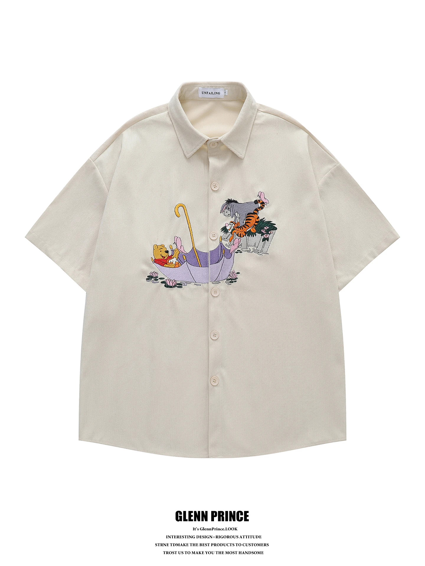 GPstudio Summer Fun Winnie the Pooh Embroidered Short Sleeve Men's Chic Corduroy Shirt Trendy Casual Breathable Polyester
GPstudio Summer Fun Winnie the Pooh Embroidered Short Sleeve Men's Chic Corduroy Shirt Trendy Casual Breathable Polyester