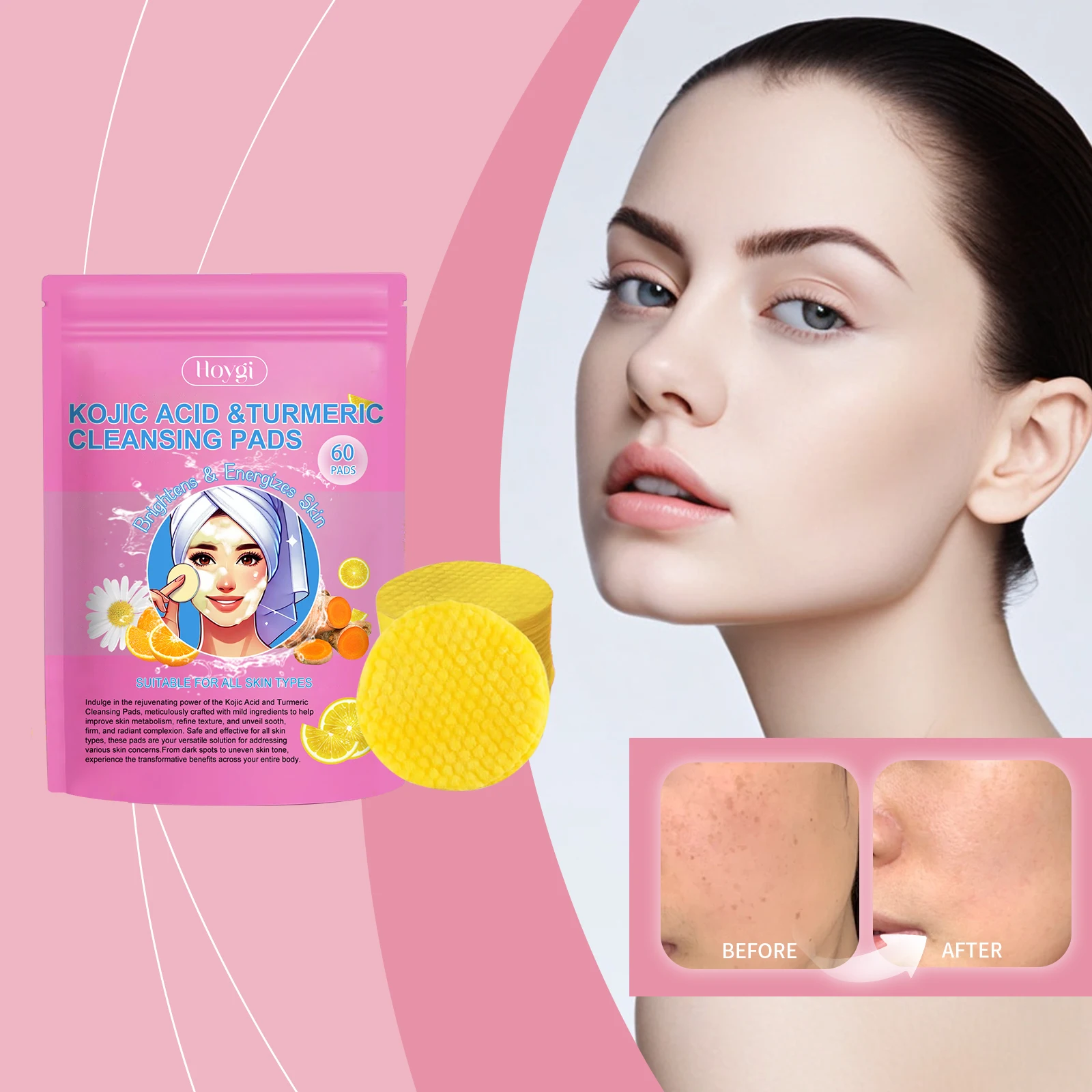 Turmeric Facial Cleanser Pads Pores Deeply Cleaning Makeup Remover Moisturizing Exfoliating Dead Skin Kojic Acid Facial Sponges
Turmeric Facial Cleanser Pads Pores Deeply Cleaning Makeup Remover Moisturizing Exfoliating Dead Skin Kojic Acid Facial Sponges