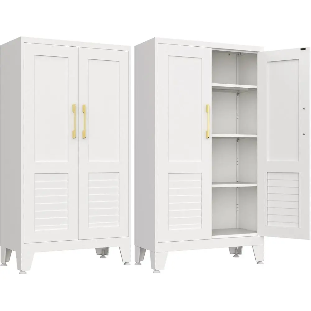 47 Tall White Metal Kitchen Pantry Cabinet with Doors and Shelves, Assembled, for Storage in Kitchen, Laundry, or Living Room
47 Tall White Metal Kitchen Pantry Cabinet with Doors and Shelves, Assembled, for Storage in Kitchen, Laundry, or Living Room