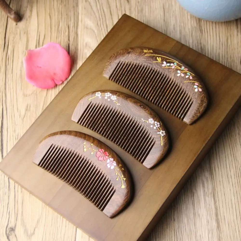 Hot Gold Sandalwood Sandalwood Hair Comb Pink Plum Blossom Thickened Wood Combs Gold Branches Hair Brush Gift
Hot Gold Sandalwood Sandalwood Hair Comb Pink Plum Blossom Thickened Wood Combs Gold Branches Hair Brush Gift