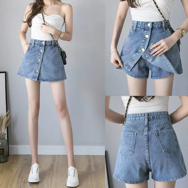 plus Size High Waist Denim Skirt Women Summer Anti-Light A-Line Pants Skirt Wide Leg Slimming Shorts Half Body Skirt
plus Size High Waist Denim Skirt Women Summer Anti-Light A-Line Pants Skirt Wide Leg Slimming Shorts Half Body Skirt