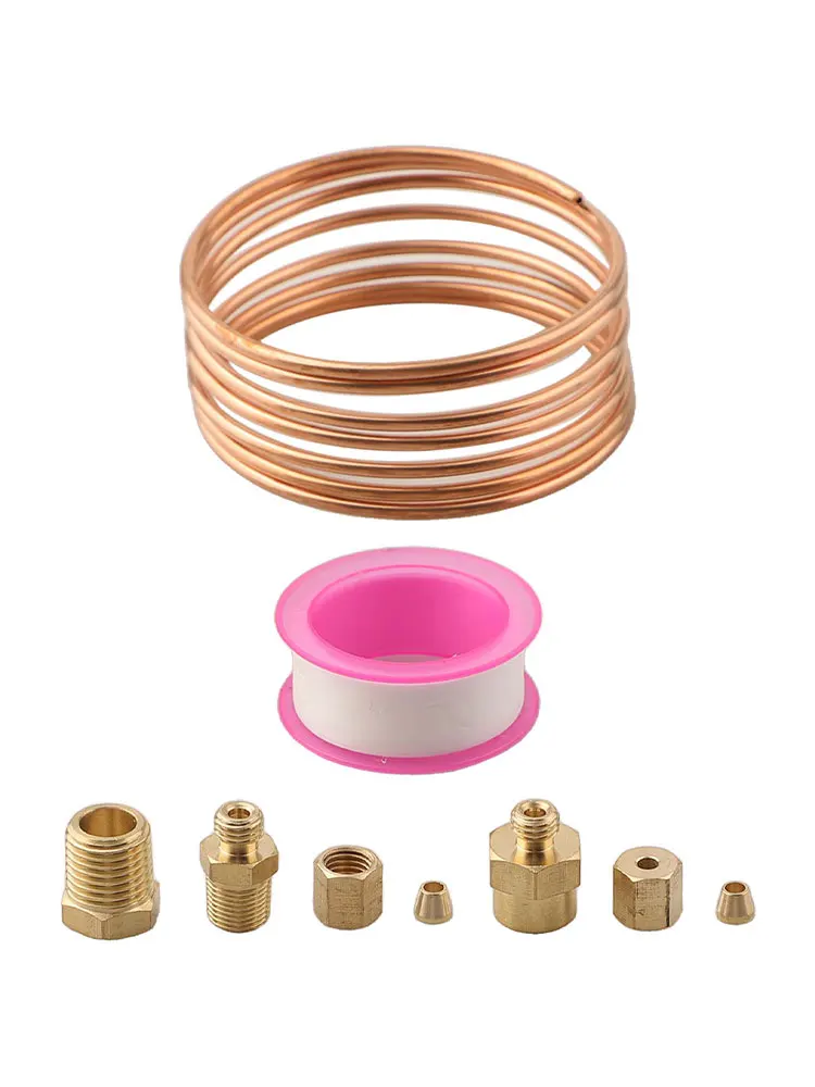 72 Inch Copper Line Tubing Install Kit W/Fittings 1/8 Diameter Copper Mechanical Oil Pressure Gauge Tubing Kit
72 Inch Copper Line Tubing Install Kit W/Fittings 1/8 Diameter Copper Mechanical Oil Pressure Gauge Tubing Kit
