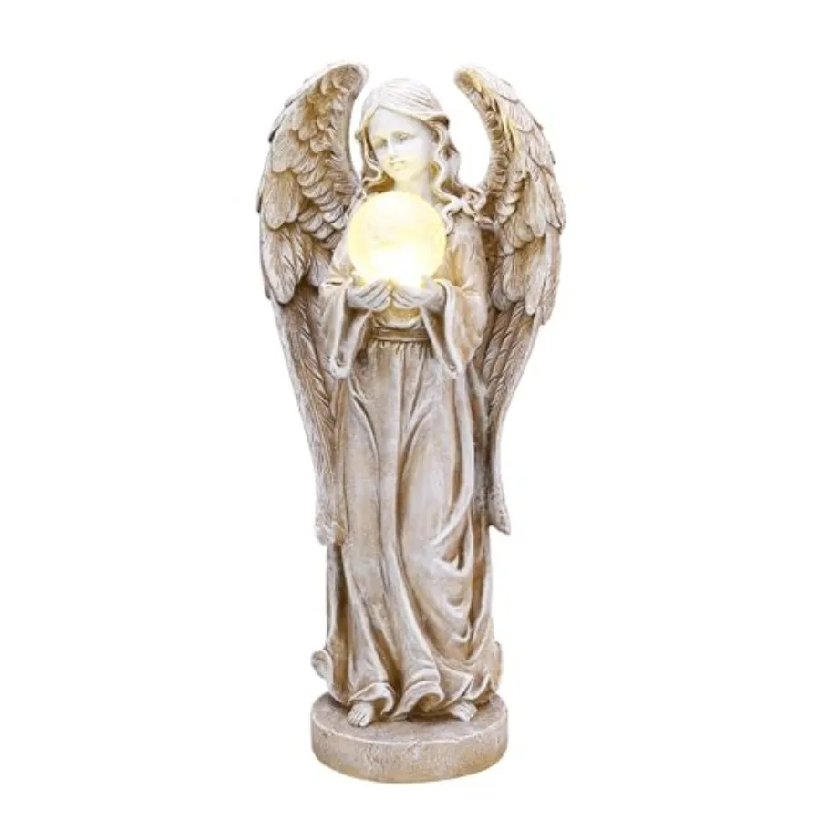 Solar Outdoor Garden Statue for Yard Decor: Resin Fairy Figurine with Wings Glass Ball White Finish Weather-Resistant Illuminat
Solar Outdoor Garden Statue for Yard Decor: Resin Fairy Figurine with Wings Glass Ball White Finish Weather-Resistant Illuminat