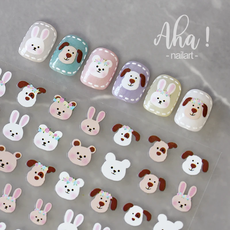 1pcs Flower Rings Lovely Bear Nail Stickers Korean Cartoon Dog/Rabbit Nail Art Decorations Decals DIY Manicure Accessories Foils
1pcs Flower Rings Lovely Bear Nail Stickers Korean Cartoon Dog/Rabbit Nail Art Decorations Decals DIY Manicure Accessories Foils