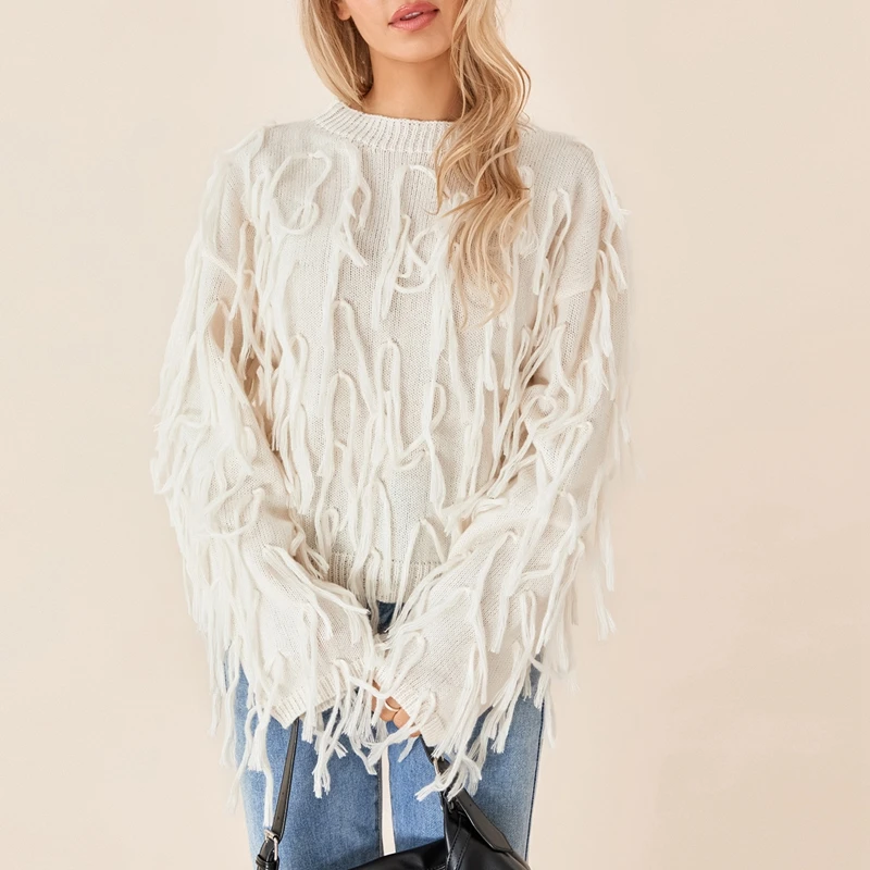 Fairycore Grunge Tassel Pullover Women Elegant Chic Knit Sweaters Long Sleeve O-neck Winter Warm Jumper Fashion Streetwear 2023
Fairycore Grunge Tassel Pullover Women Elegant Chic Knit Sweaters Long Sleeve O-neck Winter Warm Jumper Fashion Streetwear 2023