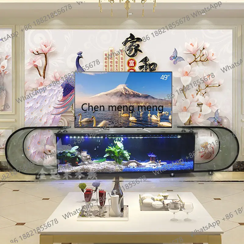 TV cabinet fish tank household living room background ecological fish tank against the wall ultra-white large integrated glass
TV cabinet fish tank household living room background ecological fish tank against the wall ultra-white large integrated glass