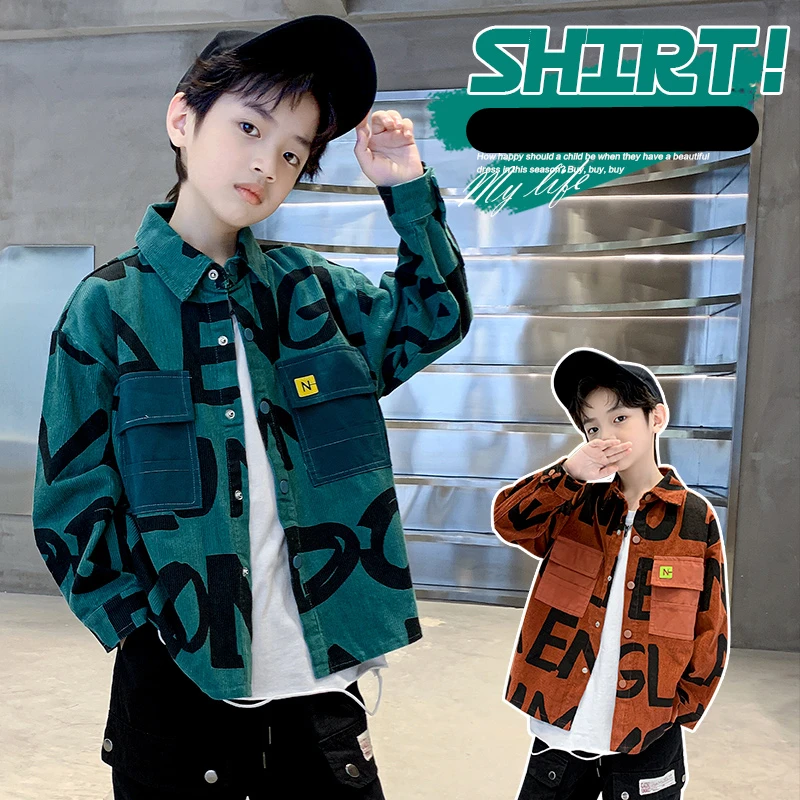 New Autumn Children Thick Cotton Shirt With Letter Print for Teenage Boy Casual Long Sleeve Blouses Kids Luxury Clothing Outfit
New Autumn Children Thick Cotton Shirt With Letter Print for Teenage Boy Casual Long Sleeve Blouses Kids Luxury Clothing Outfit