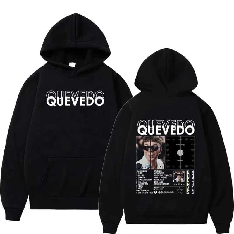 Quevedo Buenas Noches Tour 2025 Album Merch Oversized Women/Men Hoodie Sweatshirt Streetwear Hip Hop Pullover Hooded Jacket
Quevedo Buenas Noches Tour 2025 Album Merch Oversized Women/Men Hoodie Sweatshirt Streetwear Hip Hop Pullover Hooded Jacket