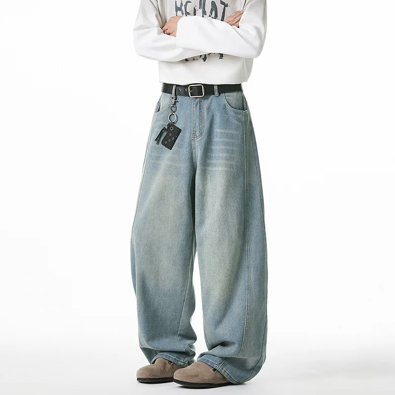 Винтажные свободные потертые мешковатые джинсы для мужчин, новый дизайн с разрезом по бокам, прямые джинсовые брюки, уличная одежда в американском стиле, брюки
Винтажные свободные потертые мешковатые джинсы для мужчин, новый дизайн с разрезом по бокам, прямые джинсовые брюки, уличная одежда в американском стиле, брюки