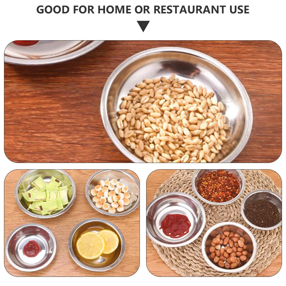 12pcs Stainless Steel Small Dishes 10cm Round Plates for Sauce Mustard Dessert Metal Bowls Home Restaurant Use
12pcs Stainless Steel Small Dishes 10cm Round Plates for Sauce Mustard Dessert Metal Bowls Home Restaurant Use