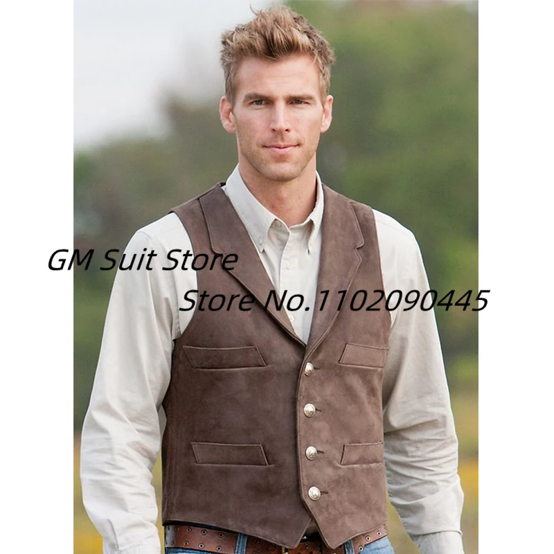 Mens Suit Vest Suede Leather Four Buttons Vintage Waistcoat with Lapel For Groosmen Wedding Gilet Homme
Mens Suit Vest Suede Leather Four Buttons Vintage Waistcoat with Lapel For Groosmen Wedding Gilet Homme