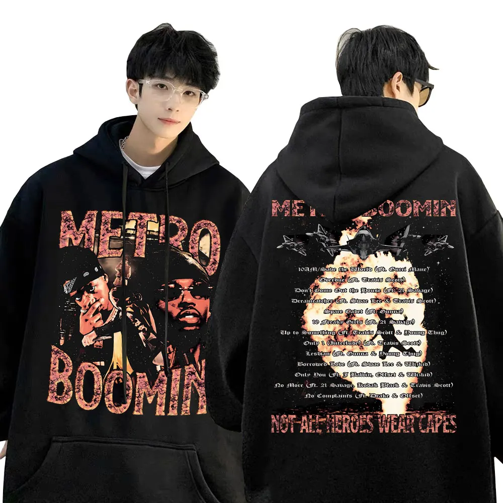 Rapper Metro Boomin Not All Heroes Wear Capes Graphic Print Hoodie Male Hip Hop Oversized Hoodies Men's Fleece Cotton Sweatshirt
Rapper Metro Boomin Not All Heroes Wear Capes Graphic Print Hoodie Male Hip Hop Oversized Hoodies Men's Fleece Cotton Sweatshirt