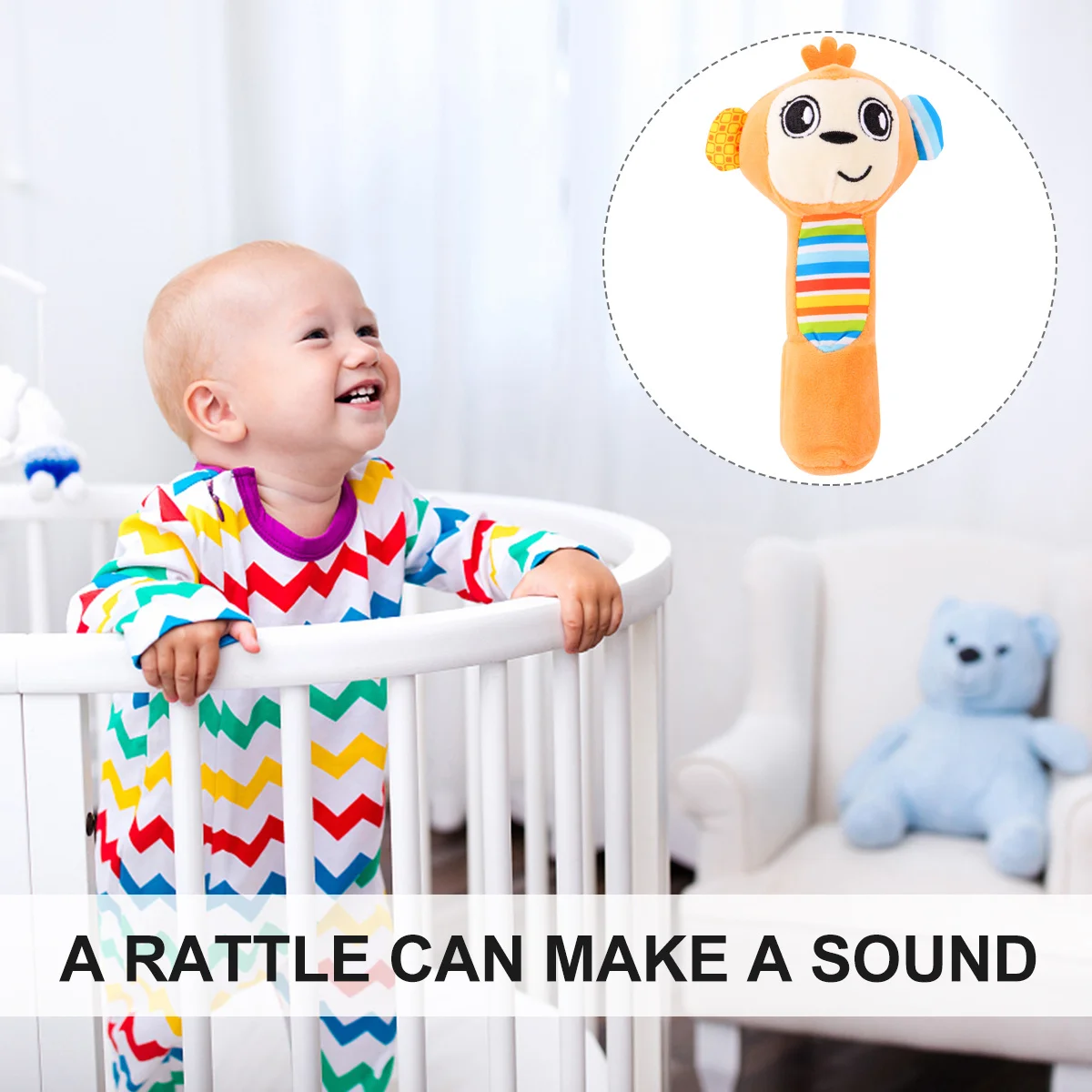 1Pcs Infant Baby Hand Rattle Cartoon Animal Sound Development Sensory Recognition Stuffed Rattle Black 
1Pcs Infant Baby Hand Rattle Cartoon Animal Sound Development Sensory Recognition Stuffed Rattle Black
