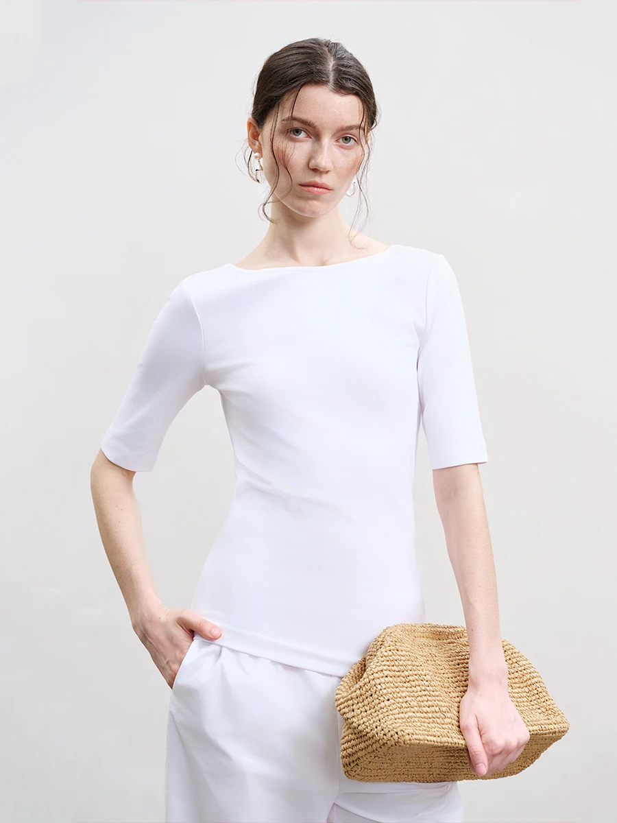 Футболка из модала и хлопка с глубоким U-образным вырезом и средним рукавом, эластичная, удобная, модная, для повседневной носки, укороченная, цветная
Футболка из модала и хлопка с глубоким U-образным вырезом и средним рукавом, эластичная, удобная, модная, для повседневной носки, укороченная, цветная