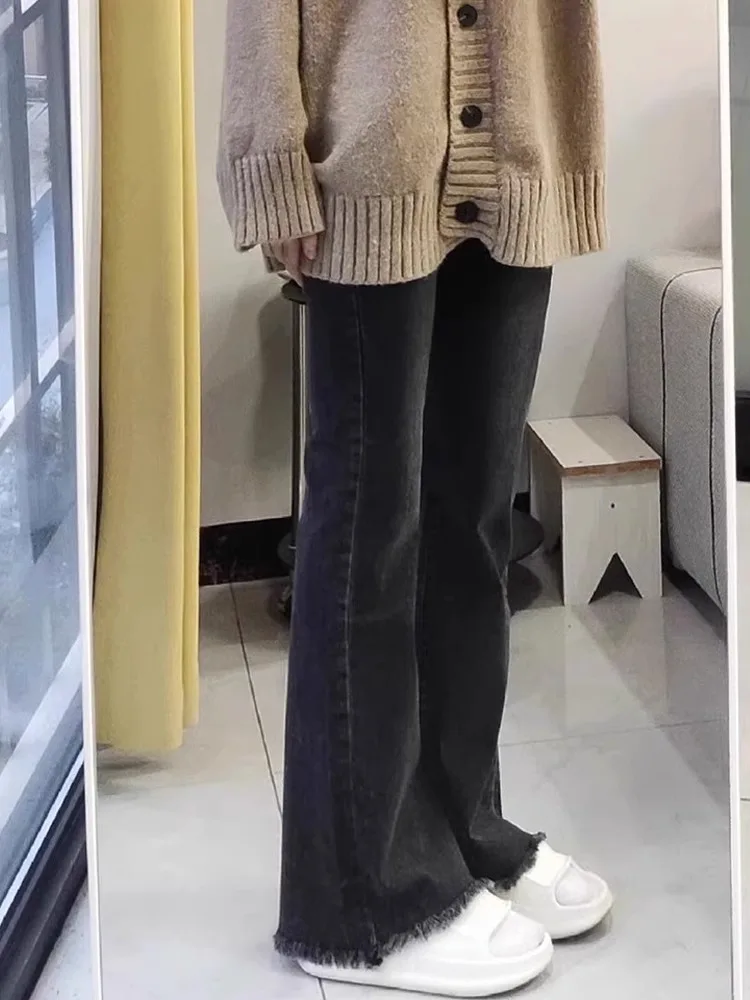High Waist Flared Jeans Women's New 2026 Spring Autumn plus Size Slimming Pants Cotton Stretch Denim Black Grey Bell Bottoms
High Waist Flared Jeans Women's New 2026 Spring Autumn plus Size Slimming Pants Cotton Stretch Denim Black Grey Bell Bottoms