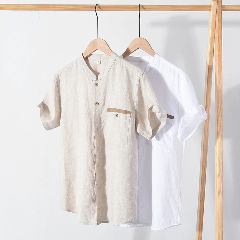Three Quarter Sleeved 100%Linen Men's Shirts Summer Vintage Pocket Male Shirts Fashion Oversize Loose Stand Collar Tang Costumer
Three Quarter Sleeved 100%Linen Men's Shirts Summer Vintage Pocket Male Shirts Fashion Oversize Loose Stand Collar Tang Costumer