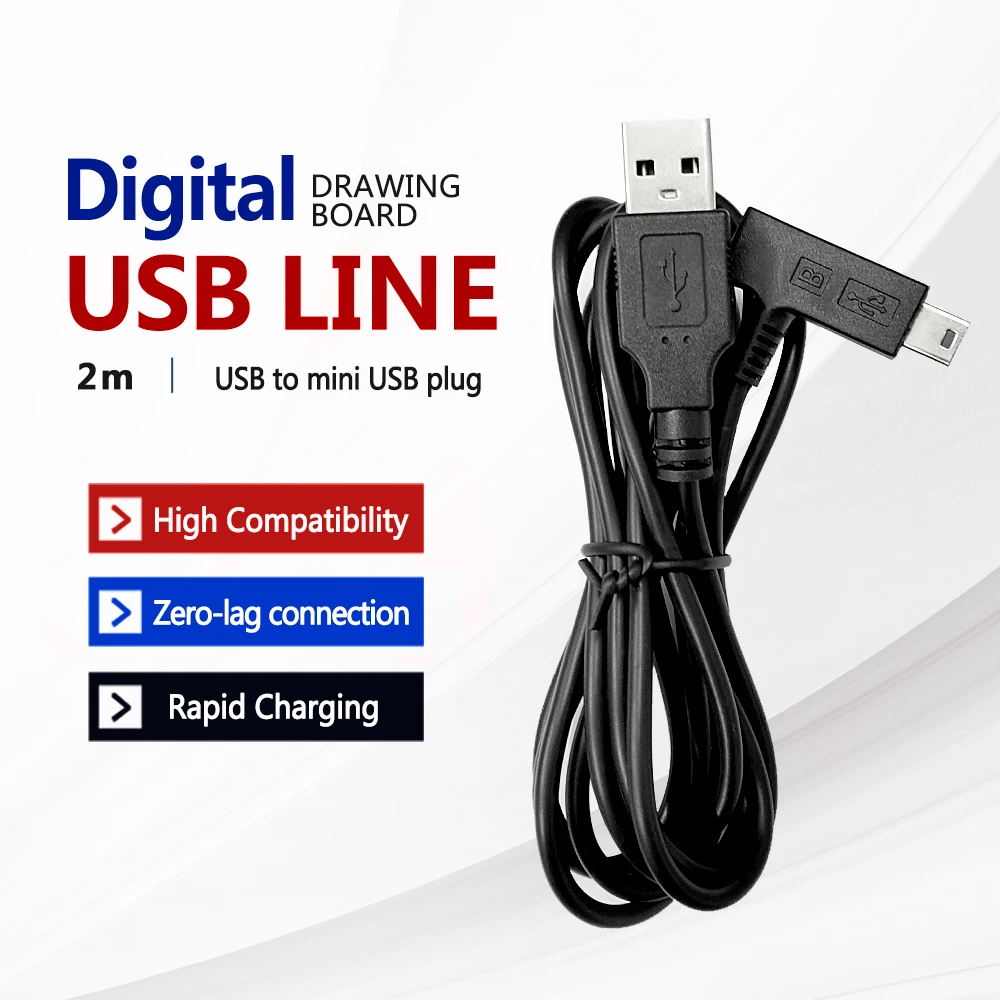 USB to Mini UCB Plug Stable Connection USB Cable of Digital Drawing Panel for Wacom Intuos 4 5 Pro PTK440 640 650 651
USB to Mini UCB Plug Stable Connection USB Cable of Digital Drawing Panel for Wacom Intuos 4 5 Pro PTK440 640 650 651