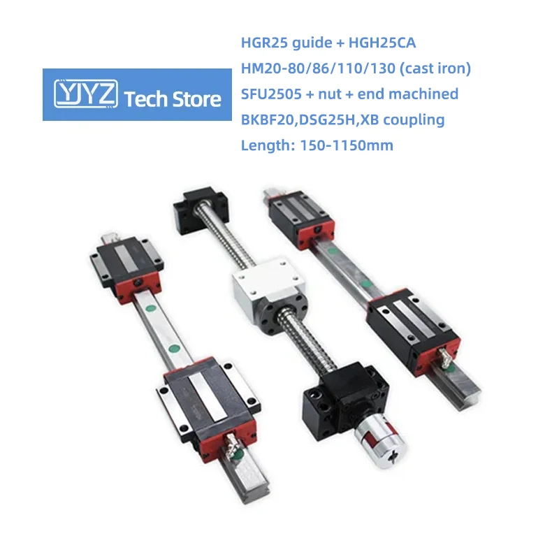 Направляющая HGR25 HGH25CA Ползунок SFU2505 Шарико-винтовая гайка Длина 150-1150 мм HM20-80/86/110/130 (чугун) Муфта BKBF20 DSG25H
Направляющая HGR25 HGH25CA Ползунок SFU2505 Шарико-винтовая гайка Длина 150-1150 мм HM20-80/86/110/130 (чугун) Муфта BKBF20 DSG25H