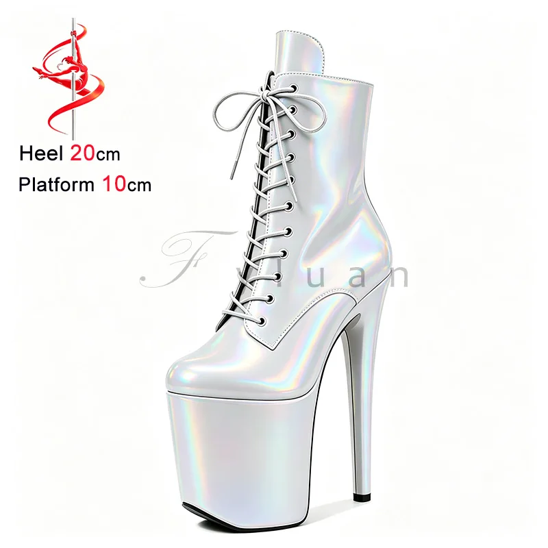 Laser Dance Boots 20CM Super high heels silvery Exotic Nightclub Platform Shoes For Women Color-Changing Holographic Ankle Boots
Laser Dance Boots 20CM Super high heels silvery Exotic Nightclub Platform Shoes For Women Color-Changing Holographic Ankle Boots