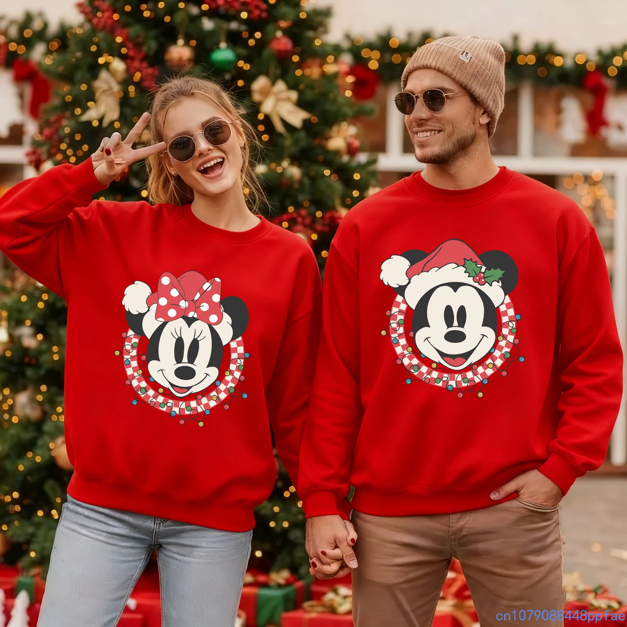 Disney Minnie Mouse and Minnie Mouse Portrait Christmas Sweatshirts Couple's Christmas Outfit Long-Sleeve Crew Neck Pullover
Disney Minnie Mouse and Minnie Mouse Portrait Christmas Sweatshirts Couple's Christmas Outfit Long-Sleeve Crew Neck Pullover