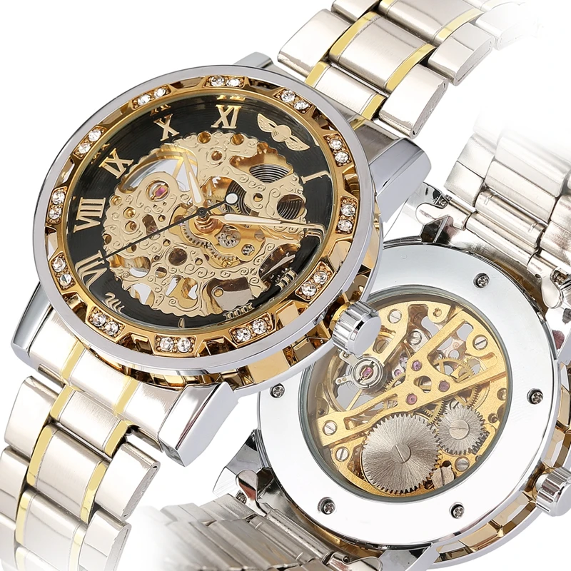 Luxury Brand New Style Transparent Diamond Mechanical Skeleton Watch Men's Luxury Stainless Steel Strap Hand Wind Wristwatch
Luxury Brand New Style Transparent Diamond Mechanical Skeleton Watch Men's Luxury Stainless Steel Strap Hand Wind Wristwatch