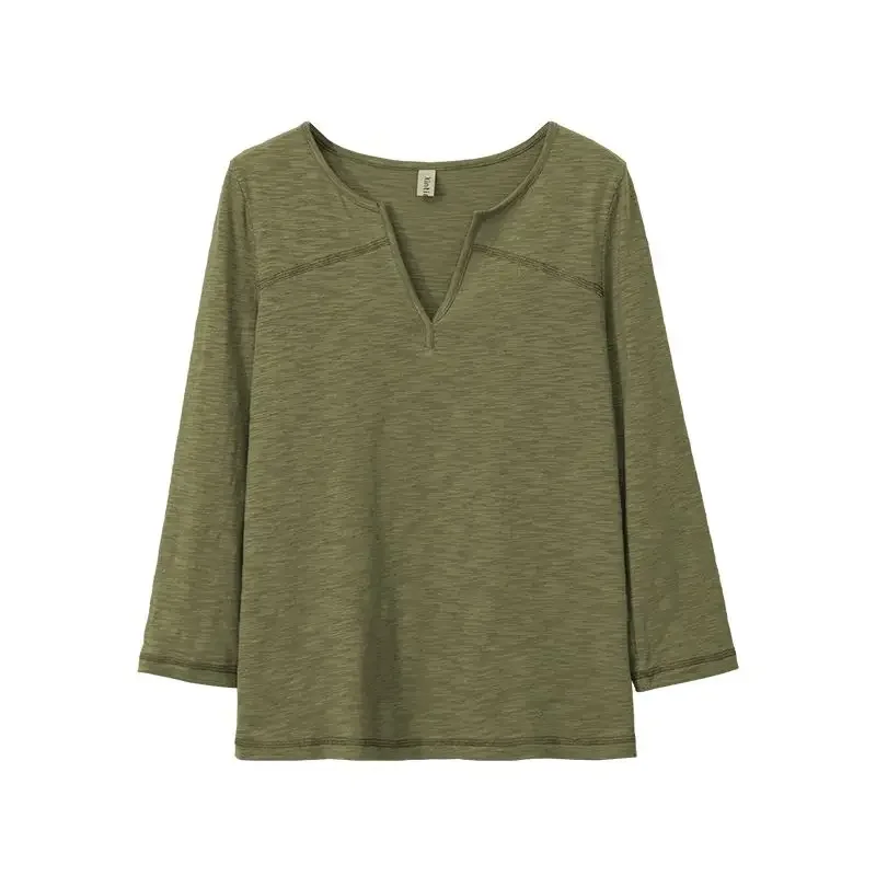 100% Cotton Women's Long Sleeve T-shirt V-neck Solid Color Casual Top Daily High Quality Sports T-shirt,M30324
100% Cotton Women's Long Sleeve T-shirt V-neck Solid Color Casual Top Daily High Quality Sports T-shirt,M30324