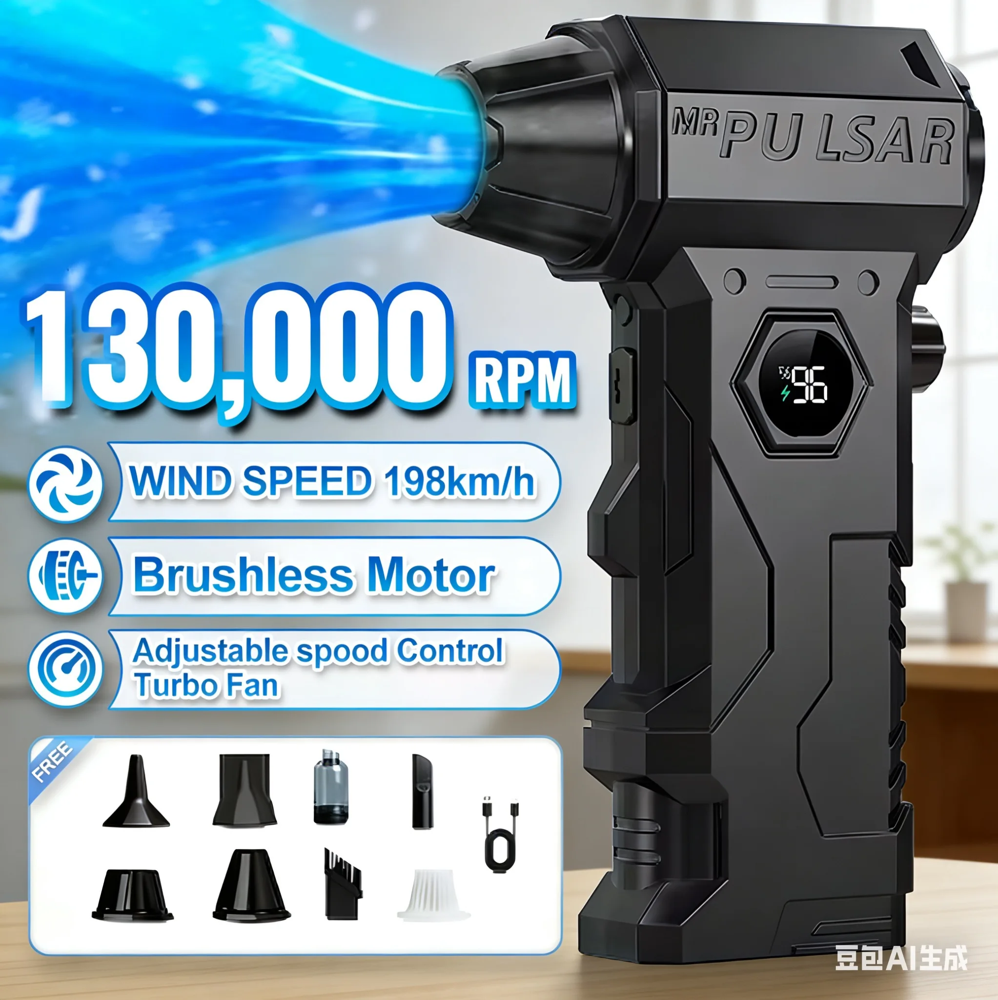 Мощный воздуходув 130000 об/мин, турбовентилятор с бесщеточным двигателем, скорость ветра 198 км/ч, 10000 мАч, с LED-дисплеем, воздушный очиститель.
Мощный воздуходув 130000 об/мин, турбовентилятор с бесщеточным двигателем, скорость ветра 198 км/ч, 10000 мАч, с LED-дисплеем, воздушный очиститель.