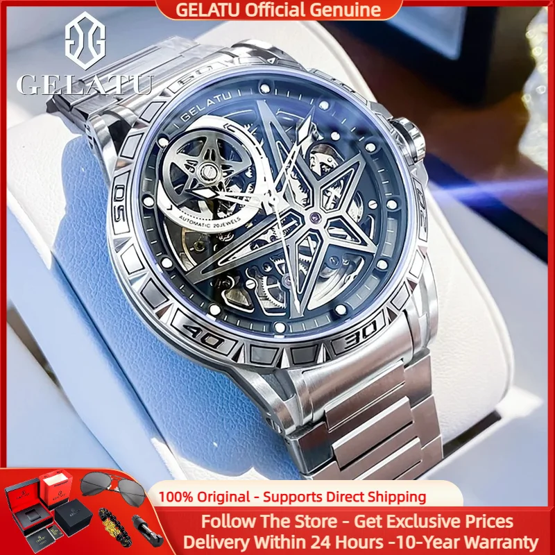 GELATU 6009 Top notch Hollow Men's Watch Large Dial Waterproof HD Luminous Watch Luxury Brand Automatic Mechanical Men Watch
GELATU 6009 Top notch Hollow Men's Watch Large Dial Waterproof HD Luminous Watch Luxury Brand Automatic Mechanical Men Watch