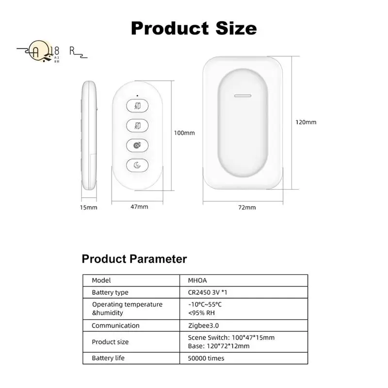 A18R-Новый Tuya Zigbee Smart Wireless 12, переключатель сцен, кнопочный контроллер, сценарий умной домашней автоматизации для устройства Tuya
A18R-Новый Tuya Zigbee Smart Wireless 12, переключатель сцен, кнопочный контроллер, сценарий умной домашней автоматизации для устройства Tuya