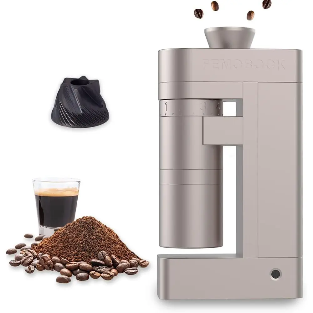 Rechargeable Electric Burr Coffee Grinder, Single Serving, Champagne Gold
Rechargeable Electric Burr Coffee Grinder, Single Serving, Champagne Gold