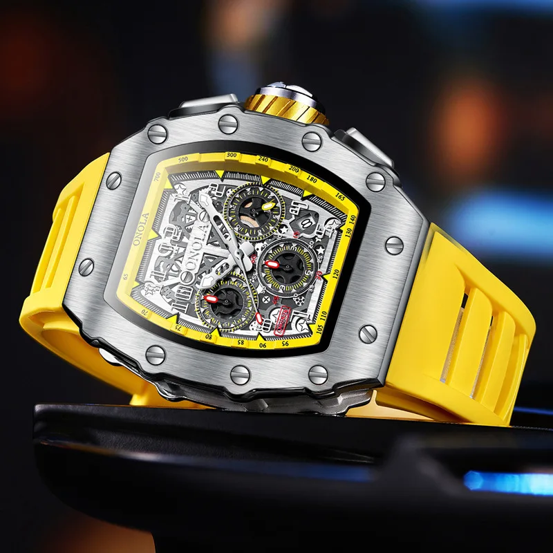Fashion new leisure sports men's watch multi-function automatic mechanical men's watch waterproof tape automatic watch men
Fashion new leisure sports men's watch multi-function automatic mechanical men's watch waterproof tape automatic watch men
