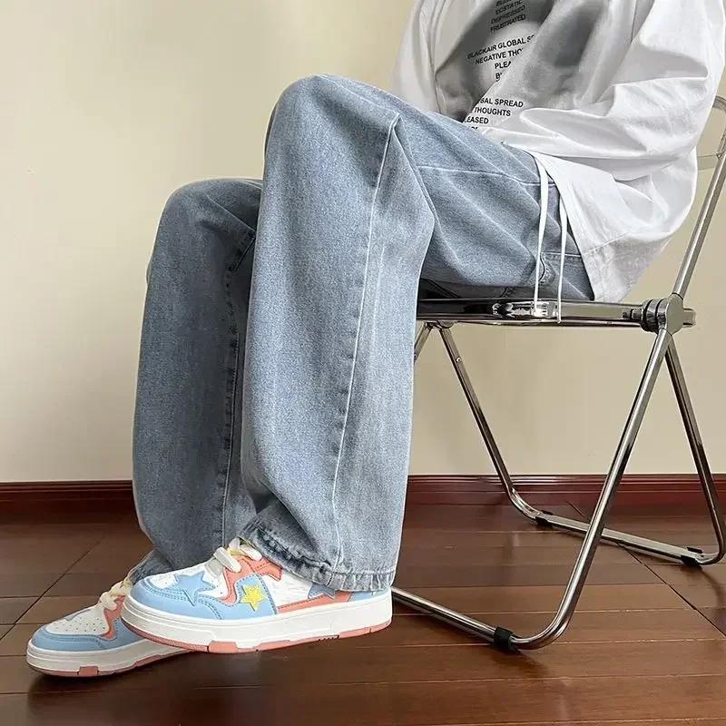 Pop New Fashion Men's Jeans Baggy Straight Cotton Wide Leg Pants Y2K Loose Washed Elastic Waist Casual Male Denim Trousers
Pop New Fashion Men's Jeans Baggy Straight Cotton Wide Leg Pants Y2K Loose Washed Elastic Waist Casual Male Denim Trousers