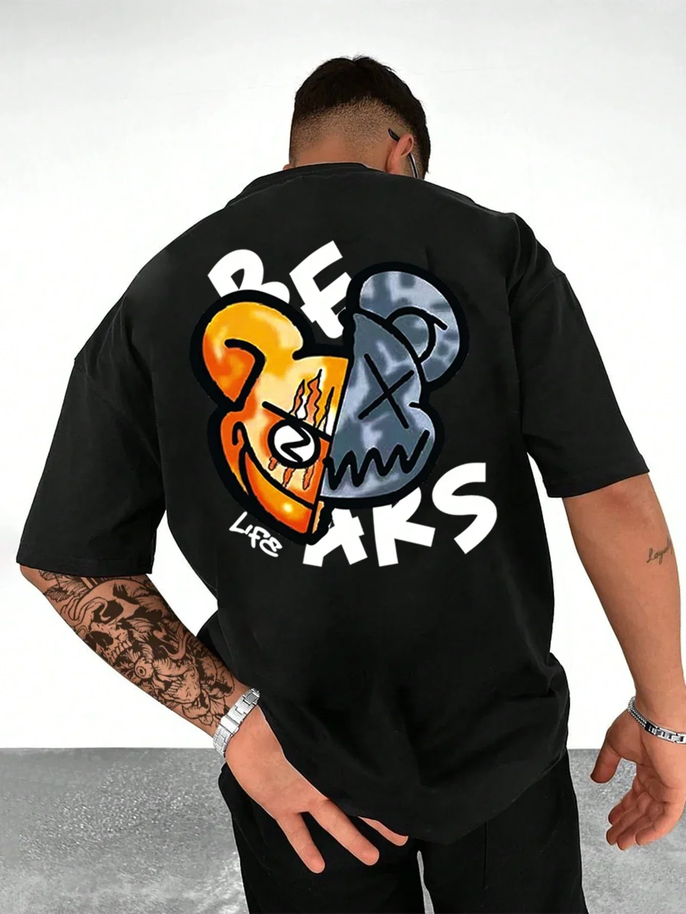 New bear print t-shirt men's summer personality 100% cotton loose classic creative street t-shirt o-neck short-sleeved top
New bear print t-shirt men's summer personality 100% cotton loose classic creative street t-shirt o-neck short-sleeved top