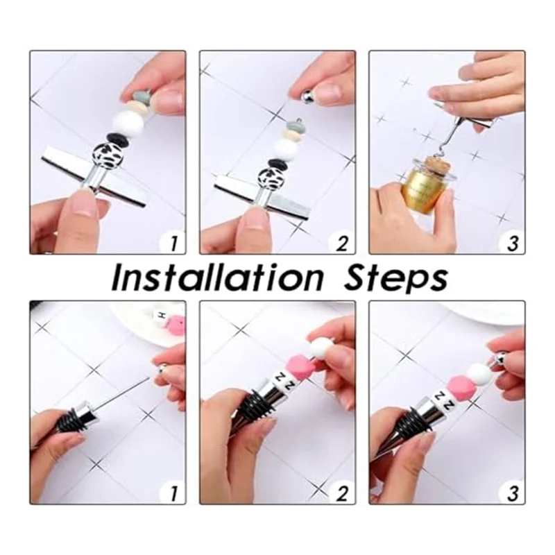Y42A-40 Pcs Beadable Wine Stoppers With Travel Corkscrew Set Decorative Beaded Wine Bottle Stopper For Bar
Y42A-40 Pcs Beadable Wine Stoppers With Travel Corkscrew Set Decorative Beaded Wine Bottle Stopper For Bar