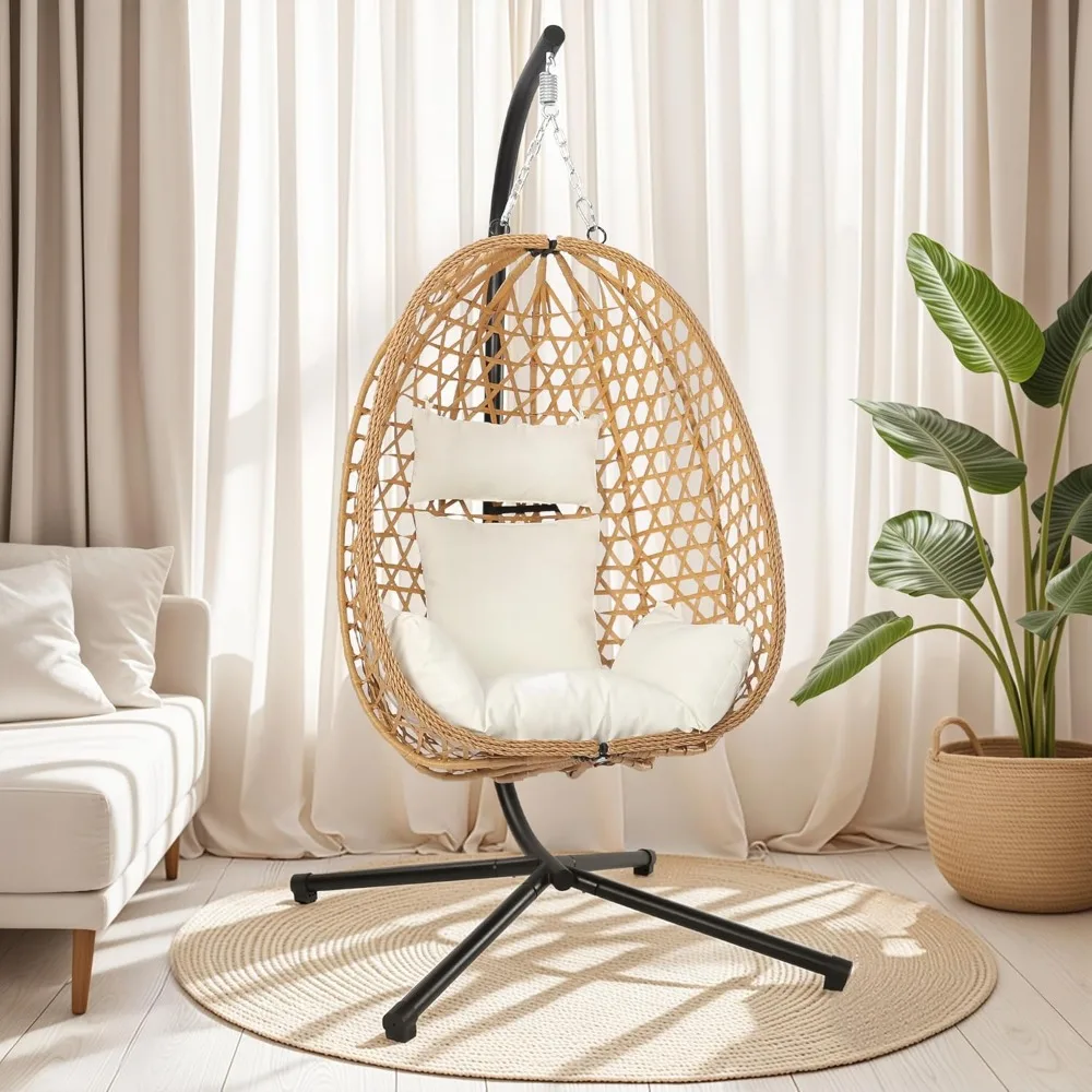 Egg Chair with Stand, Patio Wicker Hanging Chair, Hammock Swing Chair, 350LBS Capacity for Bedroom, Balcony, Garden (YE-BE)
Egg Chair with Stand, Patio Wicker Hanging Chair, Hammock Swing Chair, 350LBS Capacity for Bedroom, Balcony, Garden (YE-BE)