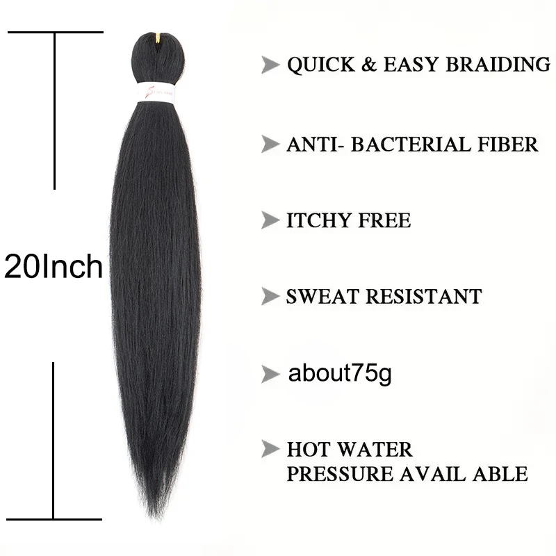 WIGSIN 20Inch Synthetic Pre Stretched Yaki Ez Box Braiding Hair for Women Hair Extension
WIGSIN 20Inch Synthetic Pre Stretched Yaki Ez Box Braiding Hair for Women Hair Extension