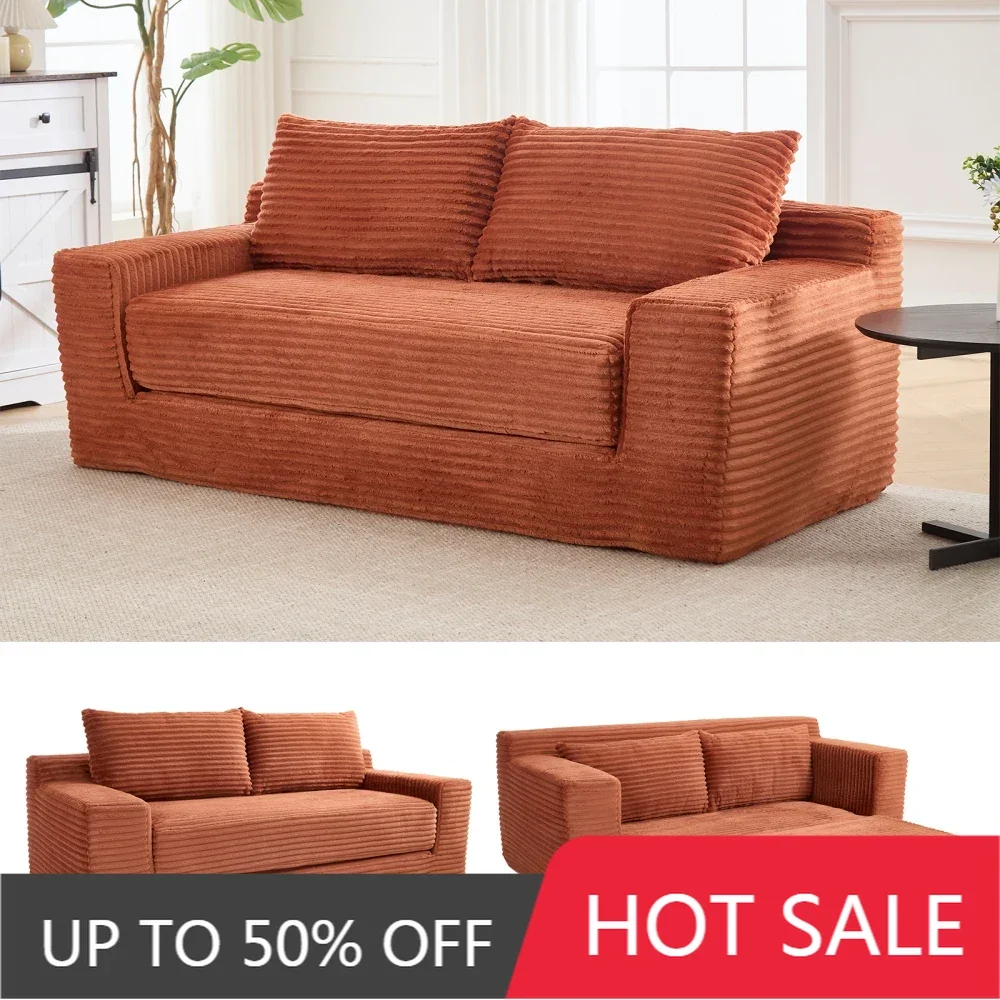 Loveseat Sofa with Memory Foam & Steel Frame - Convertible 2-in-1 Design, Corduroy Fabric - Apartments, Home Office & Bedroom
Loveseat Sofa with Memory Foam & Steel Frame - Convertible 2-in-1 Design, Corduroy Fabric - Apartments, Home Office & Bedroom