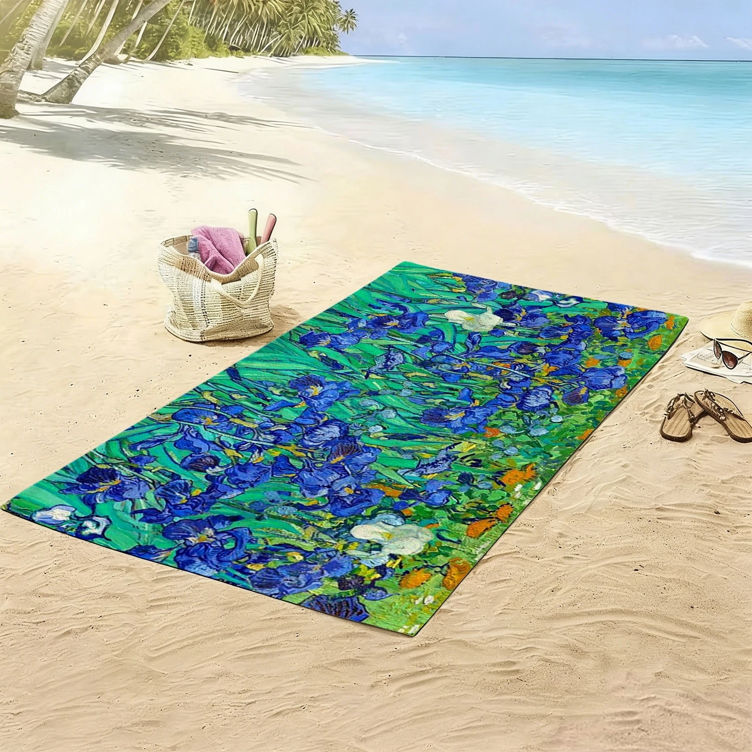 Blue Floral Art Beach Towel 1Pc Microfiber Waterproof Sandproof 2D Flat Printed Van Gogh Irises Summer Holiday Pool Towel
Blue Floral Art Beach Towel 1Pc Microfiber Waterproof Sandproof 2D Flat Printed Van Gogh Irises Summer Holiday Pool Towel