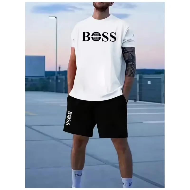 Men's summer T-shirt set, fashionable sportswear, men's short sleeved T-shirt, sports shorts two-piece set, men's casual jogging
Men's summer T-shirt set, fashionable sportswear, men's short sleeved T-shirt, sports shorts two-piece set, men's casual jogging