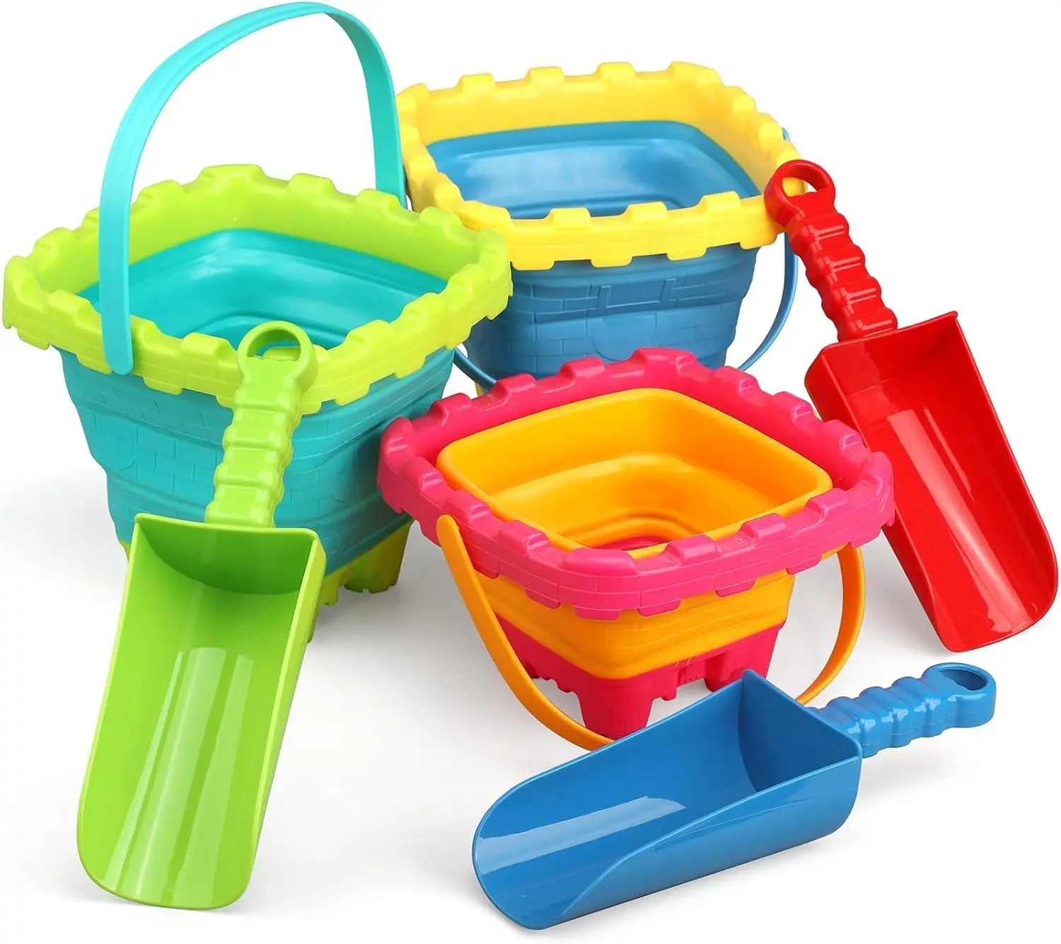 7 PCS Foldable Beach Sand Buckets Toy Set with Shovels, Scoop, Sifter for Kids - 3L Silicone Collapsible Bucket Pails for Toddler, Summer Sandbox Kit Camping Gear Beach Essential Gift
7 PCS Foldable Beach Sand Buckets Toy Set with Shovels, Scoop, Sifter for Kids - 3L Silicone Collapsible Bucket Pails for Toddler, Summer Sandbox Kit Camping Gear Beach Essential Gift