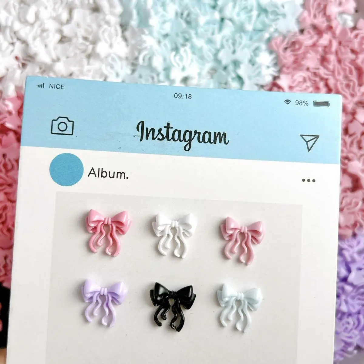 50PCS Sweet 6-Color Resin Ribbon Bow Nail Art Decoration Double-Layer Bow Nail Charms Phone Case Hair Clip DIY Crafts Parts
50PCS Sweet 6-Color Resin Ribbon Bow Nail Art Decoration Double-Layer Bow Nail Charms Phone Case Hair Clip DIY Crafts Parts