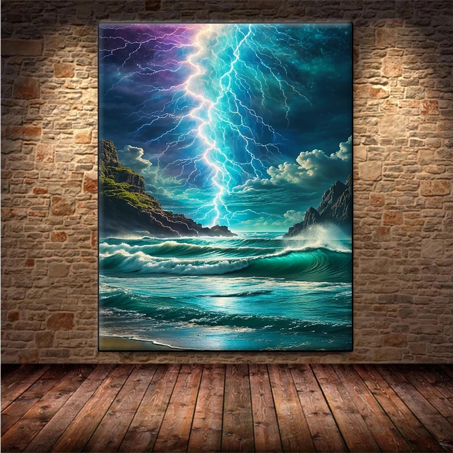 DIY Diamond Painting Colorful lightning and sea wave scenery Diamond Mosaic Full Drill Embroidery Cross Stitch Handmade Hobby
DIY Diamond Painting Colorful lightning and sea wave scenery Diamond Mosaic Full Drill Embroidery Cross Stitch Handmade Hobby