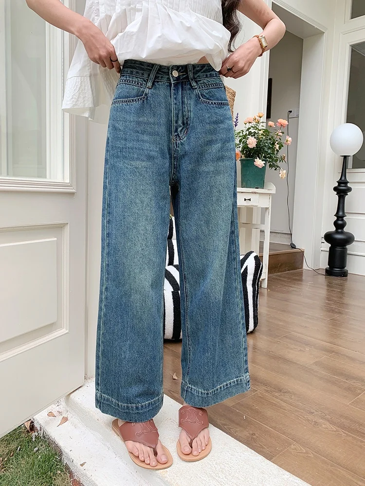 Blue High Waist Wide Leg Straight Cut Jeans Women's Summer New Sle Casual Long Pants Yang Bubble Commuter Sle Korean Version
Blue High Waist Wide Leg Straight Cut Jeans Women's Summer New Sle Casual Long Pants Yang Bubble Commuter Sle Korean Version