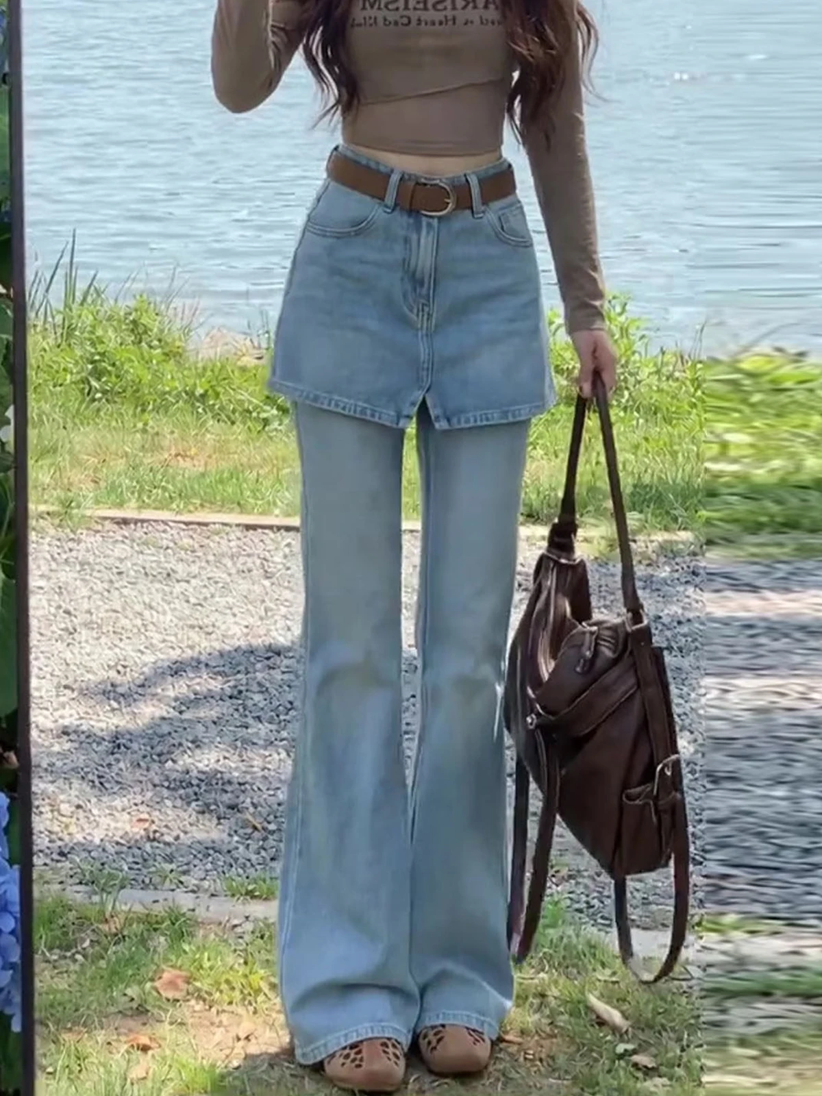 Blue High Waist Bell Bottom Jeans Women's Slimming Summer Fashion Casual Style Pocket Detail Zipper Closure Color
Blue High Waist Bell Bottom Jeans Women's Slimming Summer Fashion Casual Style Pocket Detail Zipper Closure Color