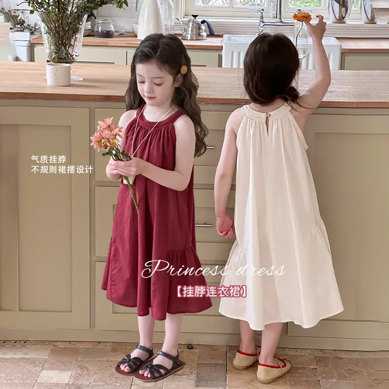 Aimobebexia children's mid-length princess dress for girls, large hem, elegant halter neck dress
Aimobebexia children's mid-length princess dress for girls, large hem, elegant halter neck dress